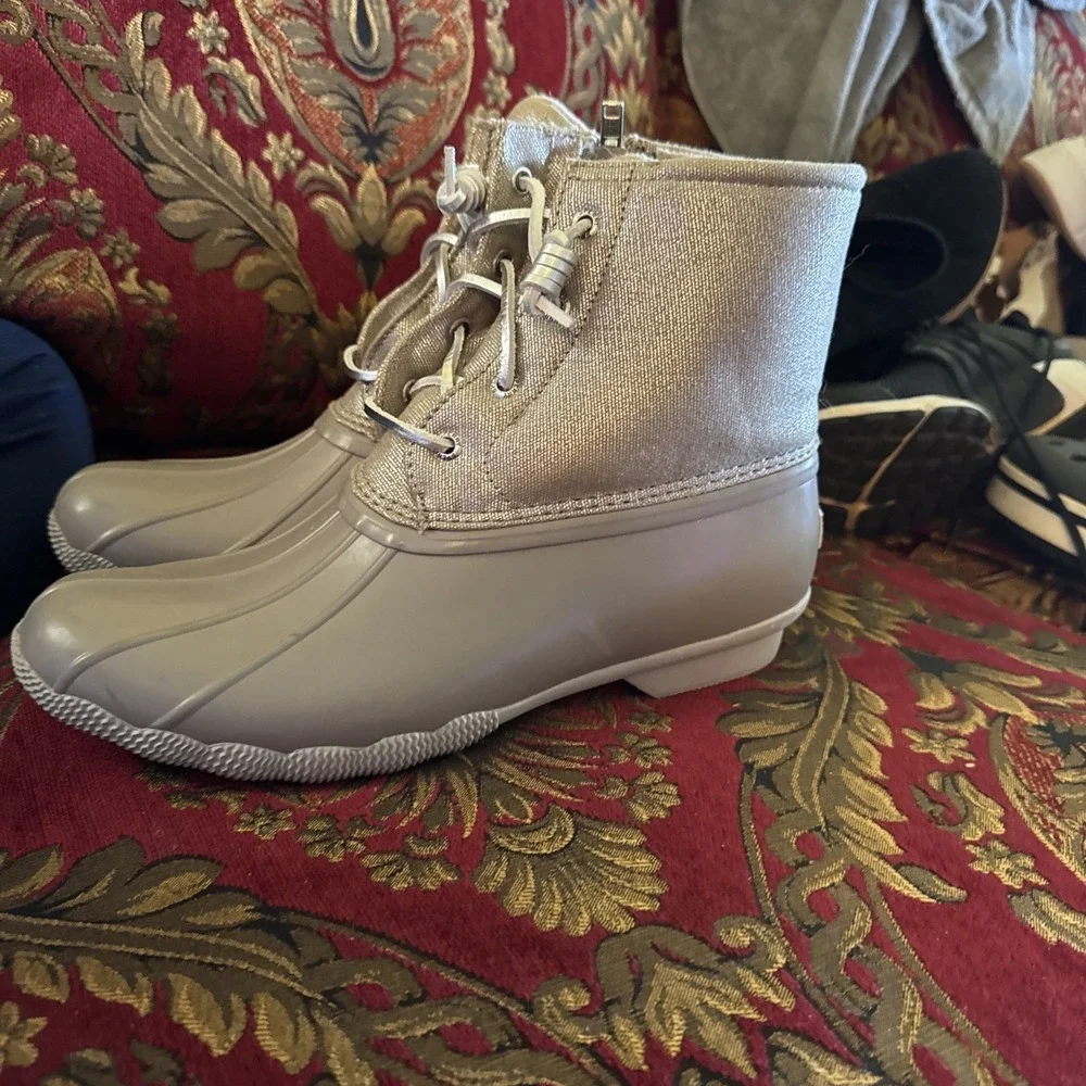 Women's Sperry Top Spider Saltwater Duck Boots Size 10